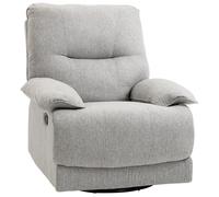 HOMCOM Sillón Reclinable de Salón Sillón Relax Reclinable Manual Tapizado en Tela con Reposapiés Carga 160 kg para Sala de Estar Dormitorio Oficina 89x98x101 cm Gris