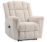 HOMCOM Sillón reclinable eléctrico con Masaje y calefacción, sillón reclinable con Respaldo y reposapiés Regulables manualmente, Bolsillo Lateral, Tejido de Chenilla, para Dormitorio, salón y Home