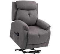 HOMCOM Sillón reclinable eléctrico con masaje y calor, inclinable, puertos USB, reposapiés, 86x94x105cm, gris Aosom España