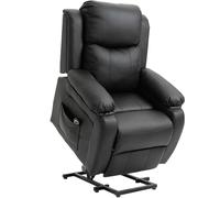 HOMCOM Sillón Reclinable Eléctrico Sillón Relax Levanta Personas con Control Remoto Respaldo Bolsillos 76x90x105 cm Negro Aosom España