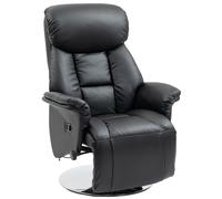 HOMCOM Sillón Reclinable, Función de Descanso, Imitación de Cuero, Reposapiés, hasta 150 kg, 78x80x109 cm, Negro Aosom España