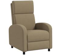 HOMCOM Sillón reclinable manual 160° con reposapiés, sillón reclinable acolchado y ergonómico en tejido con efecto lino para dormitorio, despacho, salón y sala de estar, color beige