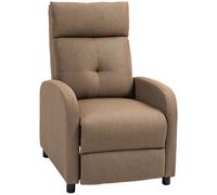 HOMCOM Sillón Reclinable Manual Sofá Individual con Reclinación hasta 155º Carga 150 kg Marrón