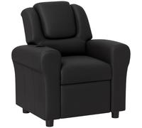HOMCOM Sillón reclinable niños Cuero PU Ajustable reposapiés Negro