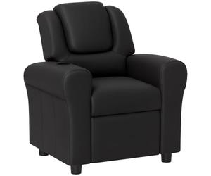 HOMCOM Sillón reclinable niños Cuero PU Ajustable reposapiés Negro | Sillón para niños, Silla para niño, Sillón para toddler, Reposacabezas acolchado, Portavasos