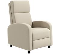 HOMCOM Sillón Reclinable Relax 160° Soporta 120 kg Sofá Moderno con Reposapiés 64x86x102 cm Crema Aosom España
