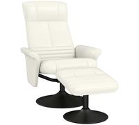 HOMCOM Sillón reclinable sillón de televisión con reposapiés giratorio ergonómico aspecto de microfibra hasta 150 kg Blanco Crema Aosom España