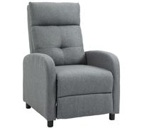 HOMCOM Sillón Reclinable Sofá para Mayores Cómodo Tamaño Mediano para Leer manual reclinación hasta 155º carga 150 kg Gris Aosom España