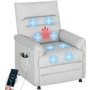 HOMCOM - Sillón relajante eléctrico de masaje y calefacción, sillón reclinable de terciopelo apto para animales, reposapiés, motor silencioso, memoria, puerto USB, bolsillos laterales y mando a