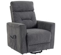 HOMCOM Sillón relax con ayuda eléctrica para levantarse, masaje y calor, sillón chenilla con muelles ensacados, gris oscuro