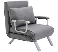 HOMCOM Sillón Relax con Función de Cama 65x69x80 cm Gris Aosom España