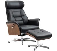 HOMCOM Sillón Relax con Otomana, Silla TV Reclinable, Negro