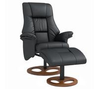HOMCOM Sillón relax con Otomana Sillón con Reposapiés respaldo ajustable 77x89x110 cm Negro Aosom España