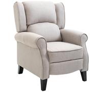 HOMCOM Sillón Relax con Reclinación Manual hasta 160° con Reposapiés Retráctil Esponja de Densidad Tapizado en Arpillera 77x88x102cm Aosom España