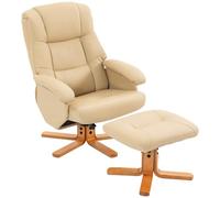 HOMCOM Sillón Relax con Reposapiés, Respaldo Ajustable 120 kg Beige