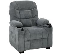 HOMCOM Sillón relax eléctrico con masaje & calor, motor silencioso y función memoria, gris oscuro