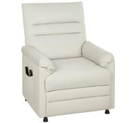 HOMCOM Sillón relax eléctrico con masaje y calefacción, sillón reclinable, reposapiés, motor silencioso, 82x99x106cm, crema