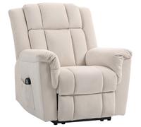 HOMCOM Sillón relax eléctrico de masaje y calor, sillón reclinable, respaldo ajustable manualmente, 85x91x104cm, beige