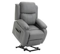 HOMCOM Sillón Levanta Personas Sillón Relax Reclinable Eléctrico con Control Remoto Reclinación Eléctrica 160° Reposapiés Tapizado en PU y Bolsillos Laterales 76x90x105 cm Gris