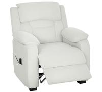 HOMCOM Sillón relax eléctrico, sillón reclinable con puerto USB, reposapiés, bolsillos laterales, mando a distancia, motor silencioso, 2 posiciones memorables, para dormitorio, salón, cine en casa
