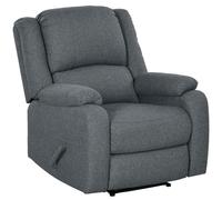 HOMCOM Sillón relax función de reclinación y reposapiés ajustable hasta 150 kg marco de acero 90x96x98 cm Gris Aosom España