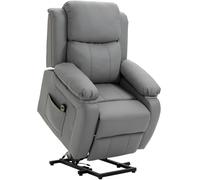 HOMCOM Sillón Relax Levanta Personas con Control Remoto y Reclinación Eléctrica 160° en Tela Gris para Salón Moderno Aosom España