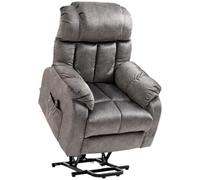HOMCOM Sillón Relax Levanta Personas Eléctrico con Reposapiés Gris | Silla Elevadora Eléctrica, 2 Bolsillos Laterales, Mando a Distancia, Reclinación Eléctrica hasta 135°
