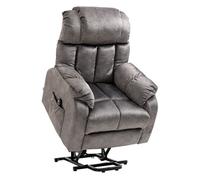 HOMCOM Sillón Relax Levanta Personas Eléctrico Silla Elevadora Eléctrica con Reposapiés 2 Bolsillos Laterales Mando a Distancia y Reclinación Eléctrica hasta 135° Gris
