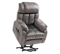 HOMCOM Sillón Relax Levanta Personas Eléctrico Silla Elevadora Eléctrica con Reposapiés 2 Bolsillos Laterales Mando a Distancia y Reclinación Eléctrica hasta 135° Gris