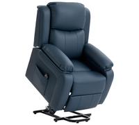 HOMCOM Sillón Relax Levanta Personas Sillón Elevador con Control Remoto Reclinación Eléctrica 160° Reposapiés 76x90x105cm Azul