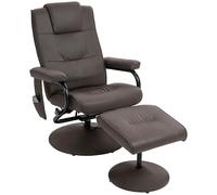 HOMCOM Sillón Relax Reclinable con Reposapiés Sillón de Masaje Eléctrico con 10 Puntos de Masaje Sillón Relax Giratorio con Mando a Distancia para Salón Oficina Marrón