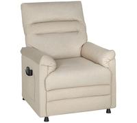 HOMCOM Sillón Relax Reclinable Eléctrico con Calor Lumbar Masaje Vibración Motor Silencioso Función de Memoria Beige