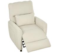 HOMCOM Sillón Relax Reclinable Eléctrico con Calor Lumbar Masaje Vibración Motor Silencioso Función de Memoria Crema