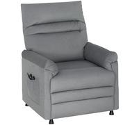 HOMCOM Sillón Relax Reclinable Eléctrico, con Calor Lumbar y Masaje Vibración, Sillón Masaje Relax, Motor Silencioso, Función de Memoria, Bolsillos, Control Remoto con USB, Tejido Pet-Friendly, Gris