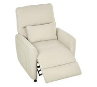 Homcom sillón relax reclinable eléctrico, con calor lumbar y masaje vibración, sillón masaje relax, motor silencioso, función de memoria, bolsillos laterales, almohada, control remoto con usb, crema