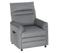 Homcom sillón relax reclinable eléctrico, con calor lumbar y masaje vibración, sillón masaje relax, motor silencioso, función de memoria, bolsillos, control remoto con usb, tejido pet-friendly, gris