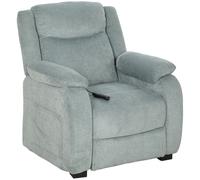 HOMCOM Sillón Relax Reclinable Eléctrico de Lino con Asiento con Muelles Reposapiés Mando USB y 2 Bolsillos Laterales Verde Aosom España