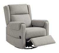 HOMCOM Sillón Relax Reclinable Eléctrico Giratorio Balancín Gris Claro