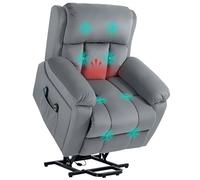 HOMCOM Sillón Relax Reclinable Eléctrico Levanta Personas con Calor Gris