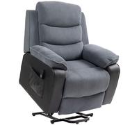 HOMCOM Sillón Relax Reclinable Eléctrico Levanta Personas con Mando a Distancia Puerto USB y Bolsillos Laterales Gris Oscuro