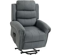HOMCOM Sillón Relax Reclinable Eléctrico Levanta Personas con Masaje Vibratorio y Calor Control Remoto Gris