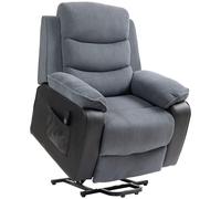 HOMCOM Sillón Relax Reclinable Eléctrico Sillón Levanta Personas con Mando a Distancia Puerto USB Reposapiés y Bolsillos Laterales Sillón Elevador para Salón Dormitorio Gris Oscuro