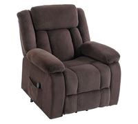 HOMCOM Sillón Relax Reclinable Eléctrico Levanta Personas, con Puerto USB, Sillón Elevador, con Control Remoto, Asiento Ancho, Reposapiés, Tapizado en Terciopelo, Bolsillos Laterales, Marrón