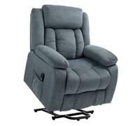 Homcom sillón relax reclinable eléctrico levanta personas, con puerto usb, sillón elevador, con control remoto, asiento ancho, reposapiés, tapizado en terciopelo, bolsillos laterales, gris 105 cm