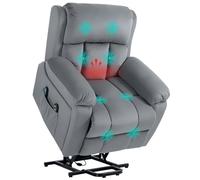 HOMCOM Sillón Relax Reclinable Eléctrico Levanta Personas con Calor Gris