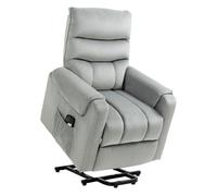 HOMCOM Sillón de Masaje Relax Sillón Levantapersonas con Reclinación Eléctrica hasta 135° Control Remoto y 8 Zonas de Masaje Tapizado en Terciopelo y Acolchado 79x97x103 cm Gris
