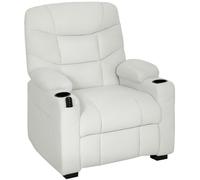 HOMCOM Sillón Relax Reclinable Eléctrico Silencioso con Función Memoria Reposapiés Mando a Distancia Bolsillos Laterales Crema