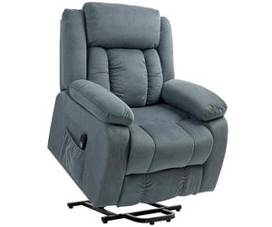 HOMCOM Sillón Relax Reclinable Eléctrico Sillón Levanta Personas con Mando a Distancia Puerto USB Reposapiés Acolchado Grueso y Bolsillos Laterales Sillón Elevador para Salón Dormitorio Gris