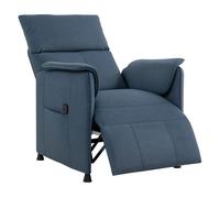 HOMCOM Sillón Relax Reclinable Eléctrico Sillón Reclinable Silencioso con Función Memoria Reposapiés Mando a Distancia Bolsillos Laterales Tela Apto para Mascotas para Dormitorio Salón Azul Oscuro