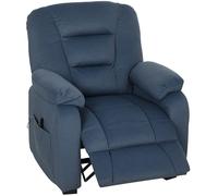 HOMCOM Sillón Relax Reclinable Eléctrico, Sillón Reclinable Silencioso con Función Memoria, Reposapiés, Mando a Distancia, Bolsillos Laterales, Puerto USB, Tela Terciopelo para Dormitorio, Salón, Azul